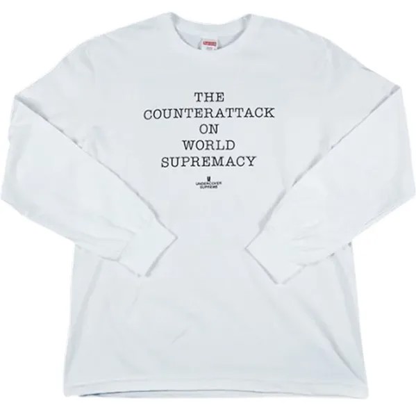Футболка Supreme x Undercover x Public Enemy Counterattack Long-Sleeve T-Shirt 'White', белый