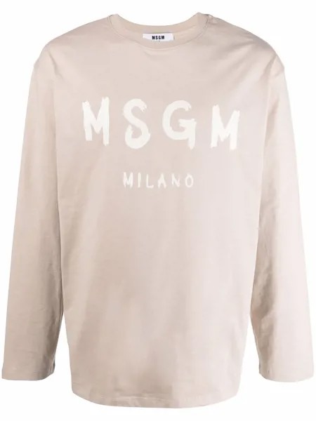 MSGM топ с длинными рукавами и логотипом