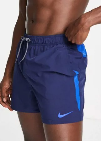 Темно-синие шорты длиной 5 дюймов со вставками Nike Swimming-Темно-синий