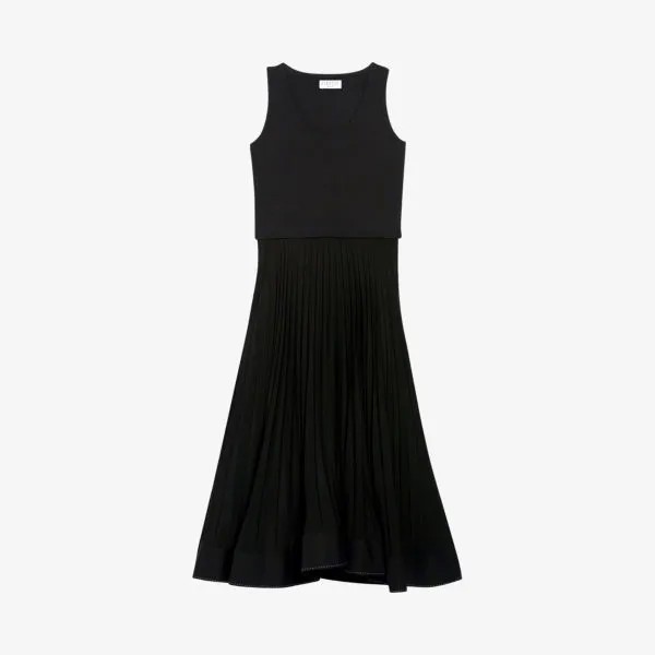 Платье миди из смесового хлопка с жилетом Tradi Claudie Pierlot, цвет noir / gris