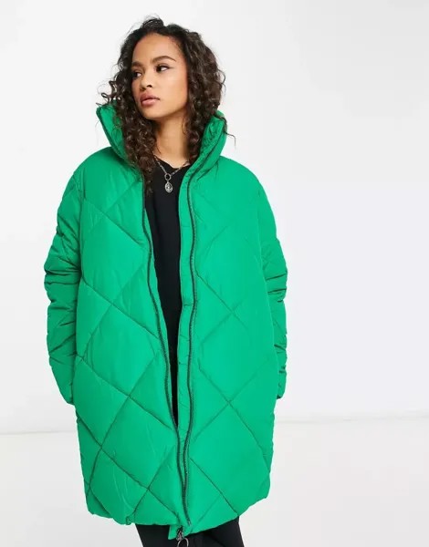 Зеленая дутая куртка Monki