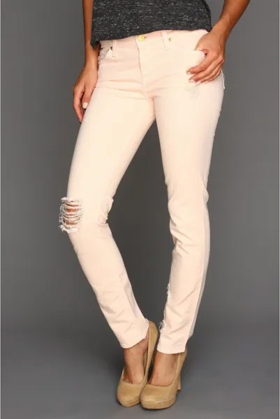 Джинсы 7 For All Mankind The Slim Cigarette Destroyed Color, цвет Ballet Pink