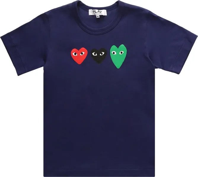 Футболка Comme des Garçons PLAY Play Logo T-Shirt 'Navy', синий