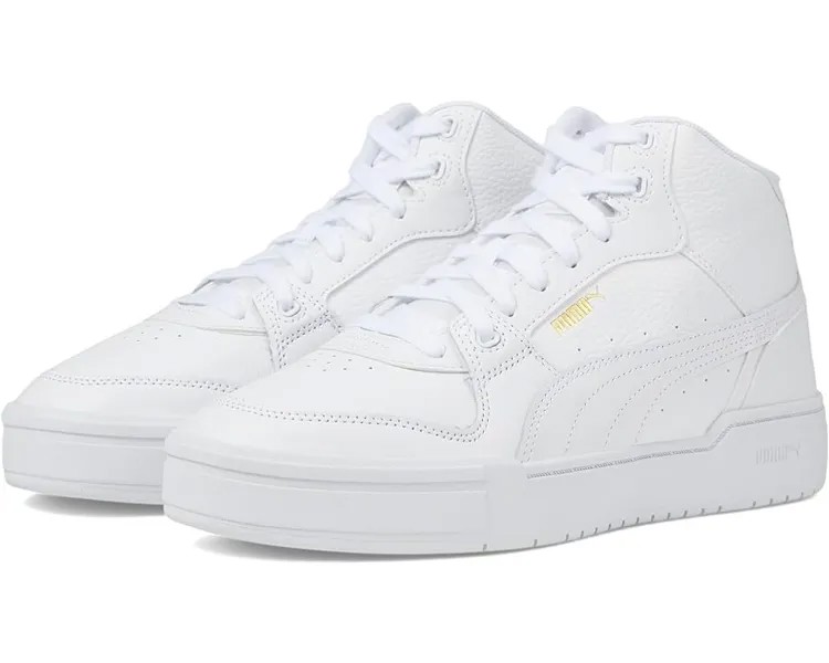 Кроссовки PUMA California Pro Mid, цвет Puma White/Puma Team Gold