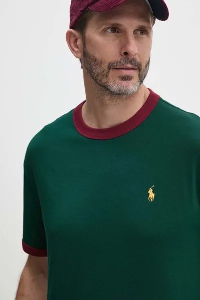 Хлопковая футболка Polo Ralph Lauren, зеленый