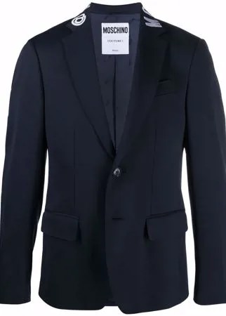 Moschino пиджак с вышитым логотипом