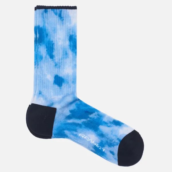 Носки Gramicci Tie-Dye Print Crew голубой, Размер 43-46 EU