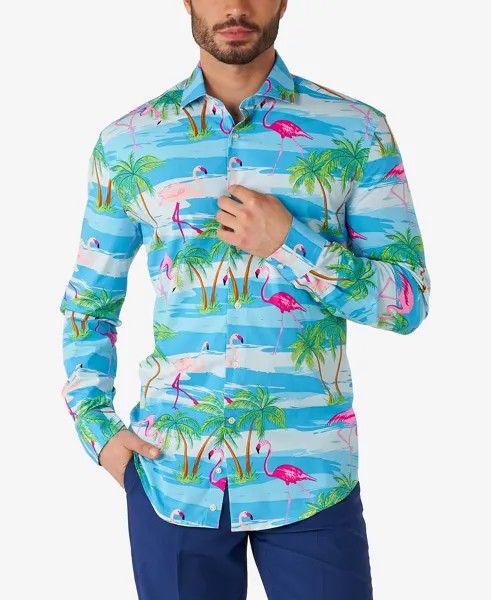 Мужская классическая рубашка flaminguy tropical flamingo OppoSuits