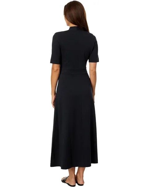Платье Lilla P Shawl Collar Maxi Dress, черный