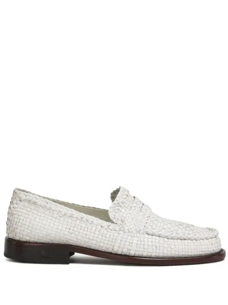 Marni плетеные лоферы, белый