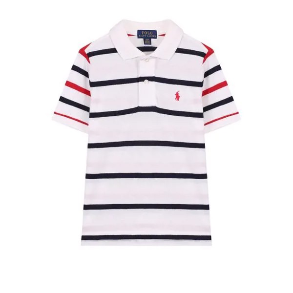 Хлопковое поло в контрастную полоску Polo Ralph Lauren