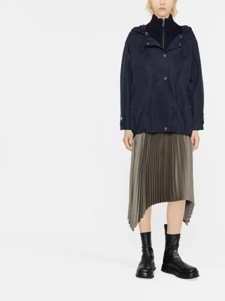 Бомбер на кнопках с капюшоном Burberry, синий