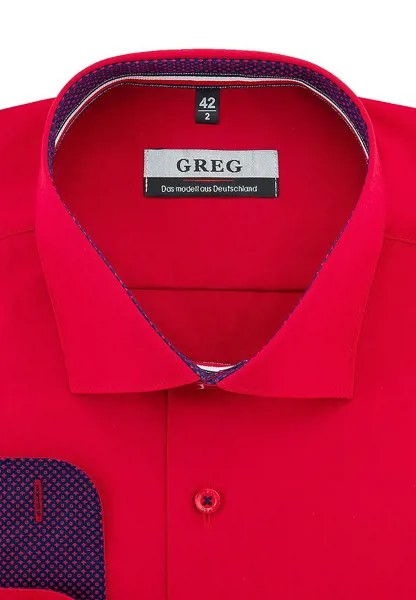 Рубашка мужская Greg 630/139/RED/ZN/1p красная 41