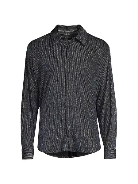 Рубашка на пуговицах с эффектом металлик Martine Rose, цвет black silver