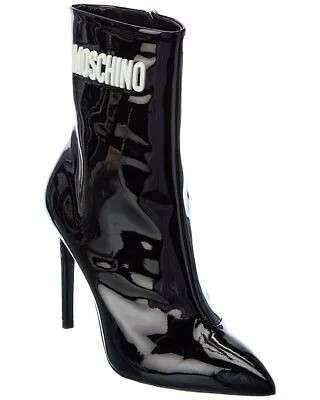 Женские лакированные ботинки Moschino с логотипом