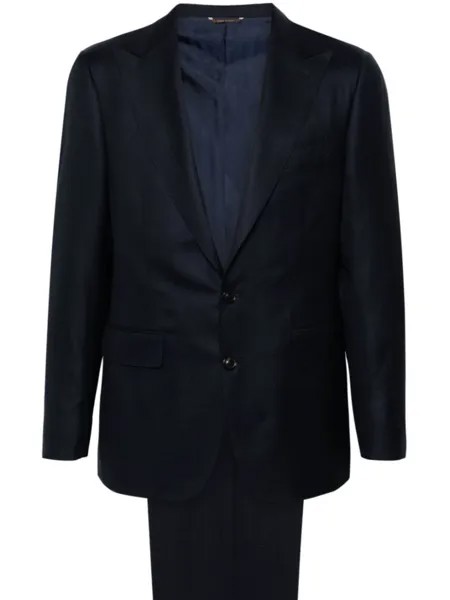 Canali клетчатый костюм с однобортным пиджаком, синий
