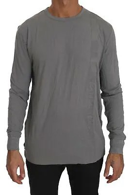SCERVINO STREET Свитер, хлопковый серый пуловер с круглым вырезом, топ IT48/US38/M Рекомендуемая розничная цена: 200 долларов США