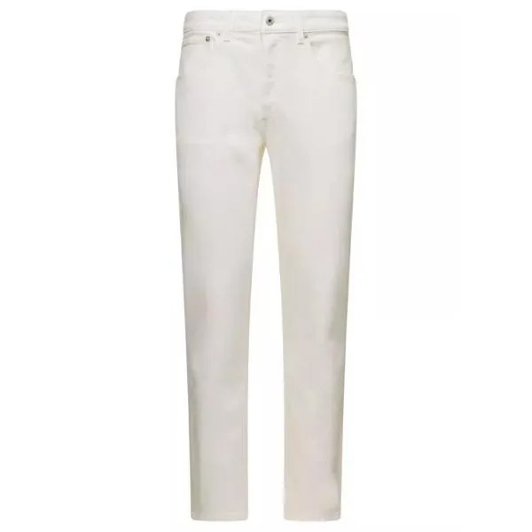 Джинсы 5-pocket slim jeans with logo patch in stret Kenzo, белый