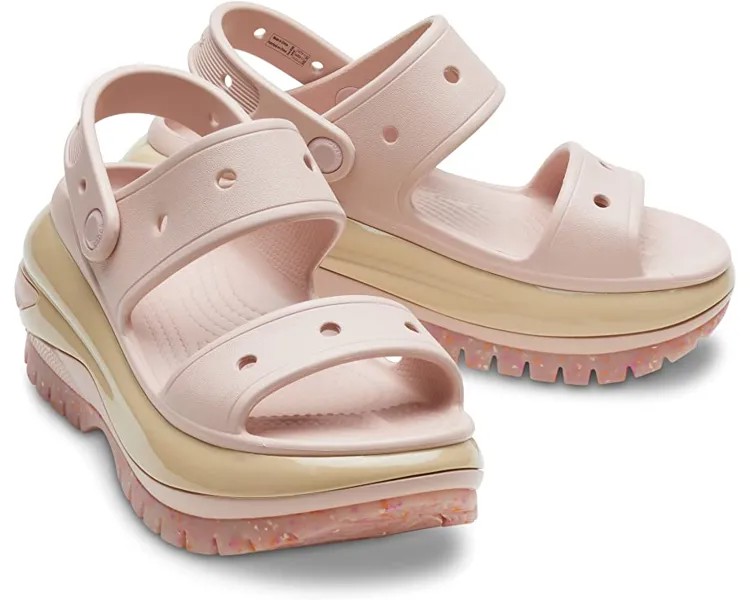 Туфли на каблуках Classic Mega Crush Sandal Crocs, розовая глина