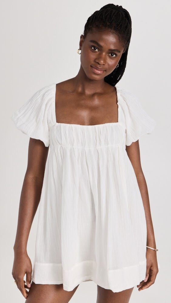 Платье мини Free People Marina, слоновая кость
