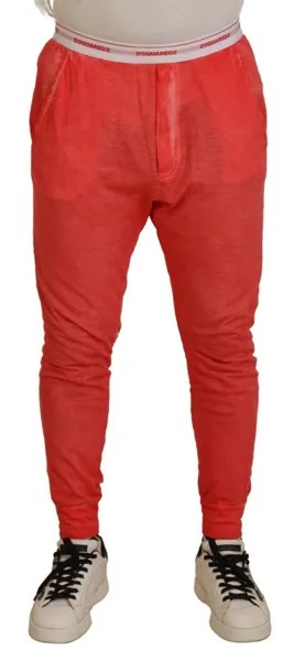 Брюки DSQUARED2 Оранжевые хлопковые мужские брюки с эластичным поясом и логотипом IT48/W34/M 400 долларов США