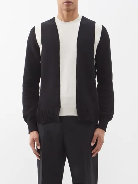 Хлопковый свитер с узором harness в стиле «тромплей» Alexander McQueen, черный