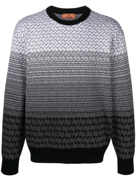 Missoni жаккардовый джемпер с узором шеврон, серый