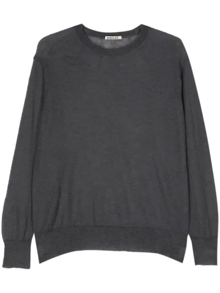 Auralee semi-sheer fine-knit jumper, серый