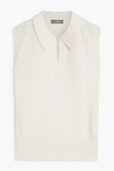 Кашемировый свитер-поло N.Peal, цвет Off-white