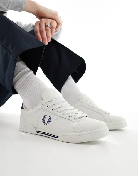 Fred Perry – B722 – Синие и белые кожаные кроссовки