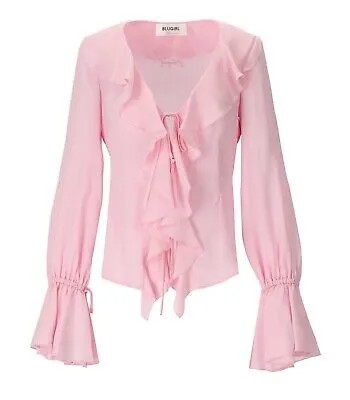 Женская розовая рубашка Blugirl с воланами