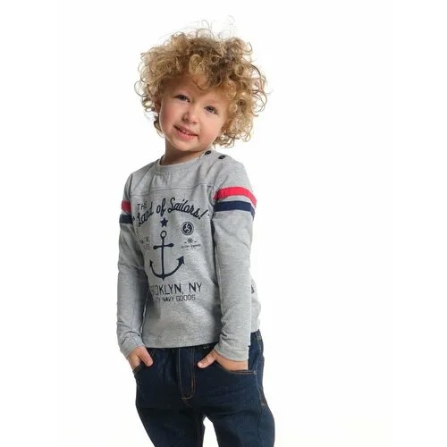 Лонгслив Mini Maxi Трикотаж, размер 98, серый
