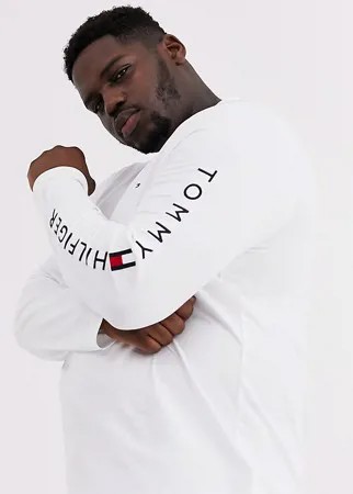 Белый лонгслив с логотипом Tommy Hilfiger Big & Tall