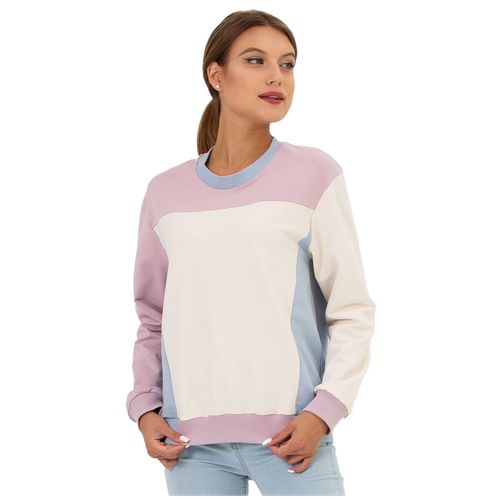 Свитшот Tandem.Fashion 170 размер 46 (розово-голубой, молочная основа), футер 2-х нитка