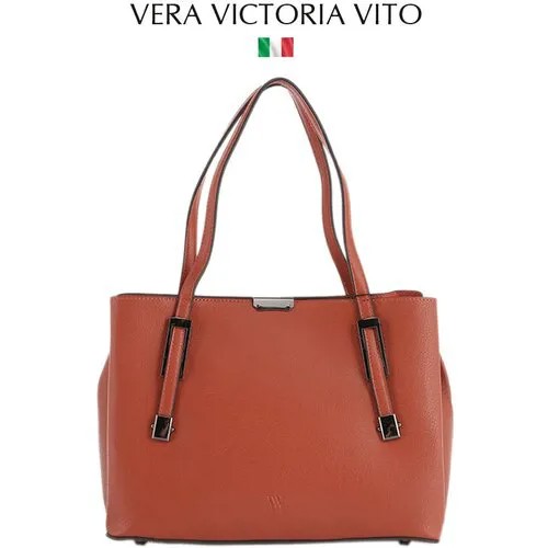 Сумка  мессенджер Vera Victoria Vito, фактура гладкая, коричневый