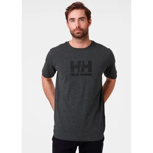Футболка Helly Hansen, хлопок, размер S, серый, черный