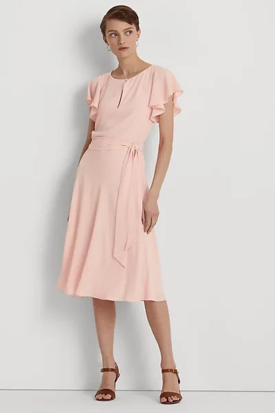 Розовое платье миди Thandia Lauren Ralph Lauren, розовый