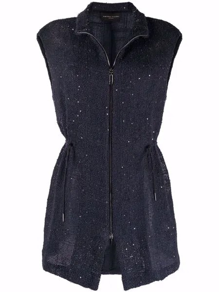 Fabiana Filippi sequin-embellished sleeveless knitted jacket