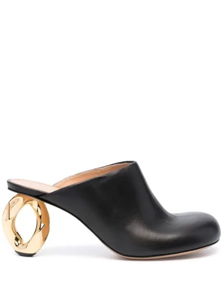 JW Anderson мюли Chain Heel 75, черный