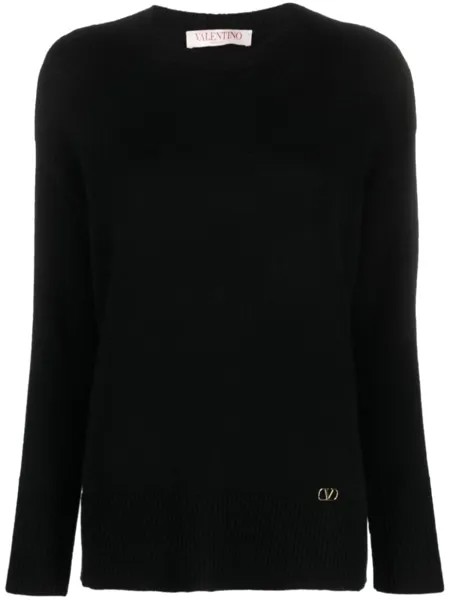 Valentino Garavani кашемировый джемпер с логотипом VLogo Signature, черный