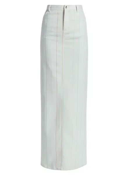 Приталенная макси-юбка с завышенной талией Bruceglen, цвет white pinstripe