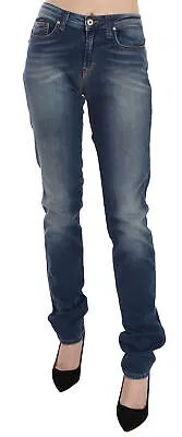 FIORUCCI Jeans Хлопковые синие облегающие джинсовые брюки с вымытой средней талией s. W32 RRP $ 500