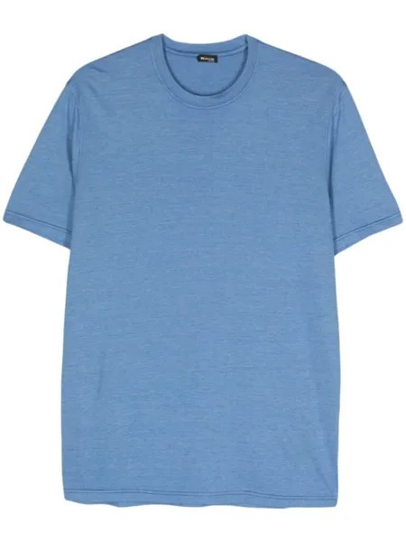 Kiton меланжевая футболка с круглым вырезом, синий