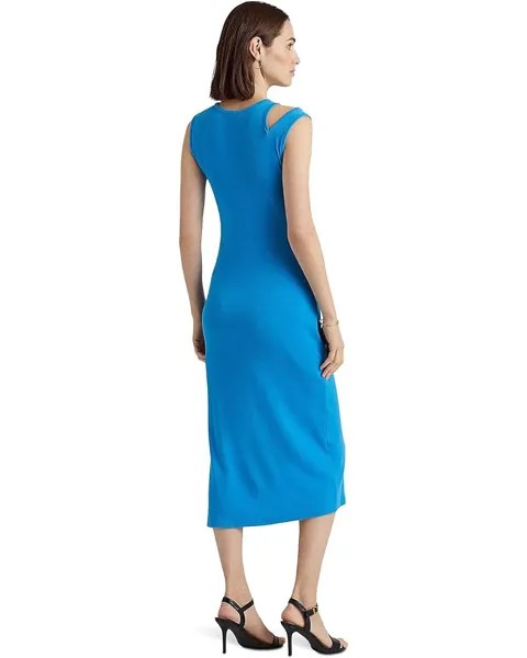 Платье LAUREN Ralph Lauren Cotton-Blend Sleeveless Midi Dress, цвет Blaze Ocean