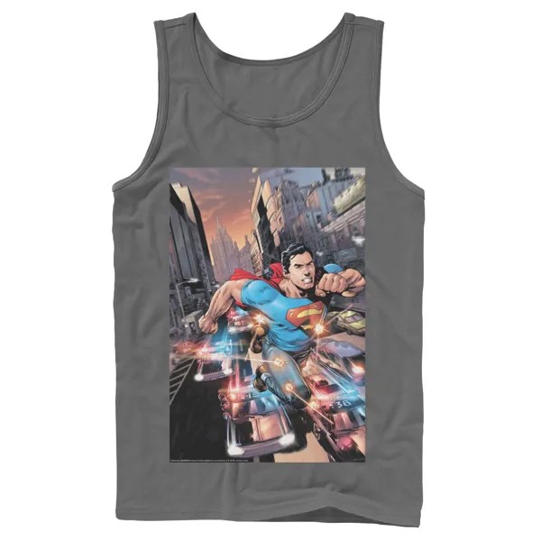 Мужской постер с мигающими огнями Супермена из комиксов DC, майка DC Comics