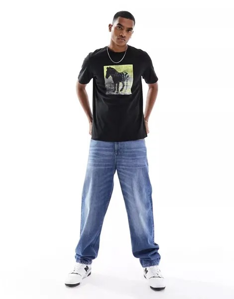 Черная футболка Paul Smith с зебровым принтом PS Paul Smith