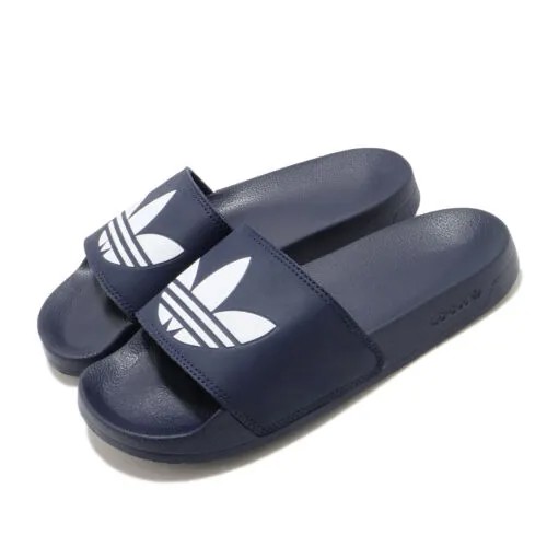 Adidas Originals Adilette Lite Темно-белые мужские сандалии унисекс Шлепанцы FU8299