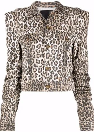 R13 укороченная куртка Kelsey с леопардовым принтом