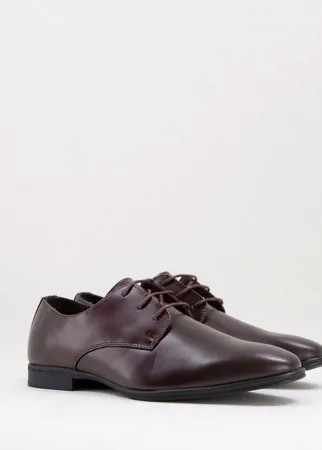 Темно-коричневые туфли дерби New Look-Коричневый цвет