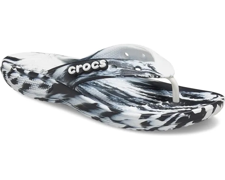 Сандалии Crocs Classic Marbled Tie-Dye Flip, черный/белый